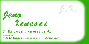 jeno kenesei business card